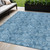 5' X 8' Blue And Denim Blue Floral Washable Indoor Outdoor Area Rug - Blue, Denim Blue