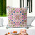 26" X 26" Pink and Green Blown Seam Paisley Indoor Outdoor Throw Pillow