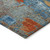 3' X 5' Navy Blue Orange And Ivory Abstract Washable Indoor Outdoor Area Rug