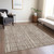 3' X 5' Brown And Ivory Striped Washable Indoor Outdoor Area Rug