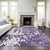 3' X 5' Purple And Ivory Abstract Washable Indoor Outdoor Area Rug - 880016589931