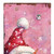 36" Pink Red And White Christmas Santa and Snowman Solid Wood Reversible Porch Sign