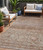 5' X 8' Copper Tan And Beige Floral Washable Indoor Outdoor Area Rug