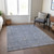 5' X 8' Denim Blue And Gray Oriental Washable Indoor Outdoor Area Rug