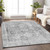 3' X 5' Charcoal Oriental Washable Indoor Outdoor Area Rug