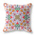 16" X 16" White And Orange Blown Seam Floral Indoor Outdoor Throw Pillow