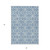 5' X 8' Denim Blue And Ivory Geometric Washable Indoor Outdoor Area Rug - Denim Blue, Ivory