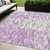 5' X 8' Lavender And Ivory Abstract Washable Indoor Outdoor Area Rug - 880016674637