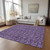 5' X 8' Purple Eggplant And Ivory Floral Washable Indoor Outdoor Area Rug