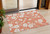 3' X 5' Coral Ivory And Gray Floral Washable Indoor Outdoor Area Rug