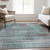 3' X 5' Teal Blue Gray And Charcoal Striped Washable Indoor Outdoor Area Rug