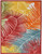 8' X 10' Orange Yellow Red Blue And Green Palm Leaf Indoor Outdoor Area Rug