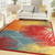 8' X 10' Orange Yellow Red Blue And Green Palm Leaf Indoor Outdoor Area Rug