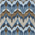 5' X 8' Denim Blue And Sky Blue Ikat Washable Indoor Outdoor Area Rug