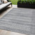 5' X 8' Gray And Silver Striped Washable Indoor Outdoor Area Rug - Gray, Silver