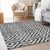 5' X 8' Black Gray And Silver Geometric Washable Indoor Outdoor Area Rug