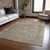 3' X 5' Pewter And Beige Abstract Washable Indoor Outdoor Area Rug