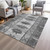 3' X 5' Gray And Ivory Tribal Washable Indoor Outdoor Area Rug