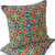 Set of Two 16" X 16" Blue and Orange Blown Seam Floral Indoor Outdoor Throw Pillow Polyester Modern Style