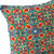 Set of Two 16" X 16" Blue and Orange Blown Seam Floral Indoor Outdoor Throw Pillow Polyester Modern Style