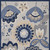 7' X 10' Blue And Gray Floral Indoor Outdoor Area Rug