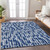 5' X 8' Navy Blue And Ivory Tribal Washable Indoor Outdoor Area Rug