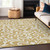 3' X 5' Gold And Beige Floral Washable Indoor Outdoor Area Rug - Gold, Beige