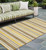 2' X 8' Brown and Orange Striped Washable Indoor Outdoor Runner Rug