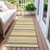 2' X 8' Brown and Orange Striped Washable Indoor Outdoor Runner Rug