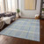 3' X 5' Denim Blue Green And Ivory Plaid Washable Indoor Outdoor Area Rug