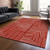 5' X 8' Red And Ivory Geometric Washable Indoor Outdoor Area Rug Transitional Style - Red, Ivory Color