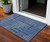 3' X 5' Navy Blue And Ivory Geometric Washable Indoor Outdoor Area Rug - 608219392802