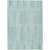 3' X 5' Turquoise And Pale Aqua Striped Washable Indoor Outdoor Area Rug