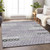 3' X 5' Lavender Gray And Ivory Floral Washable Indoor Outdoor Area Rug