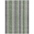 3' X 5' Green And Gray Striped Washable Indoor Outdoor Area Rug - Green, Gray