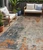 5' X 8' Khaki Gray And Copper Abstract Washable Indoor Outdoor Area Rug