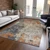 5' X 8' Khaki Gray And Copper Abstract Washable Indoor Outdoor Area Rug