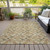 3' X 5' Beige Tan And Taupe Geometric Washable Indoor Outdoor Area Rug