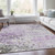3' X 5' Lavender And Ivory Abstract Washable Indoor Outdoor Area Rug - Lavender, Ivory