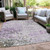 3' X 5' Lavender And Ivory Abstract Washable Indoor Outdoor Area Rug - Lavender, Ivory