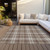 5' X 8' Brown Beige And Gold Plaid Washable Indoor Outdoor Area Rug