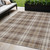 5' X 8' Brown Beige And Gold Plaid Washable Indoor Outdoor Area Rug