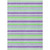 3' X 5' Green Purple and Blue Striped Washable Non Skid Indoor Outdoor Area Rug