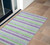 3' X 5' Green Purple and Blue Striped Washable Non Skid Indoor Outdoor Area Rug