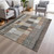 3' X 5' Brown Ivory And Gray Geometric Washable Indoor Outdoor Area Rug