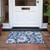 2' X 3' Navy and Ivory Floral Washable Non Skid Indoor Outdoor Area Rug