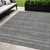 5' X 8' Pewter And Gray Striped Washable Indoor Outdoor Area Rug