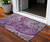 3' X 5' Purple And Charcoal Floral Medallion Washable Indoor Outdoor Area Rug