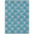 3' X 5' Teal Blue And Ivory Geometric Washable Indoor Outdoor Area Rug Transitional Style - Teal Blue, Ivory Color