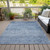 3' X 5' Blue And Ivory Abstract Washable Indoor Outdoor Area Rug - Blue, Ivory